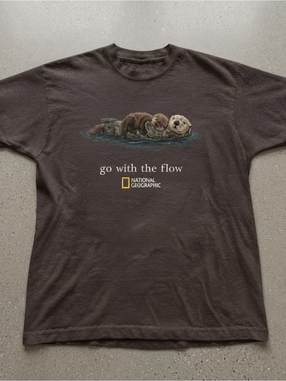 National Geographic "Go With The Flow" Otter T-Shirt in Dark Brown